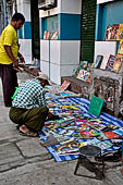 Yangon Myanmar. Pansodan St, referred to as Yangon's open-air library. 